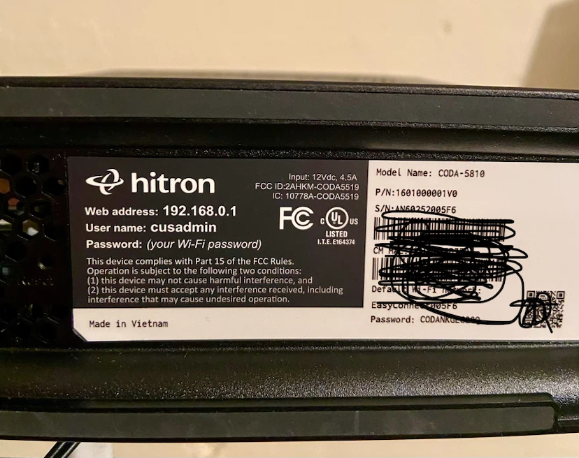 Hitron CODA-5810 Cable Modem/Router - photo 3