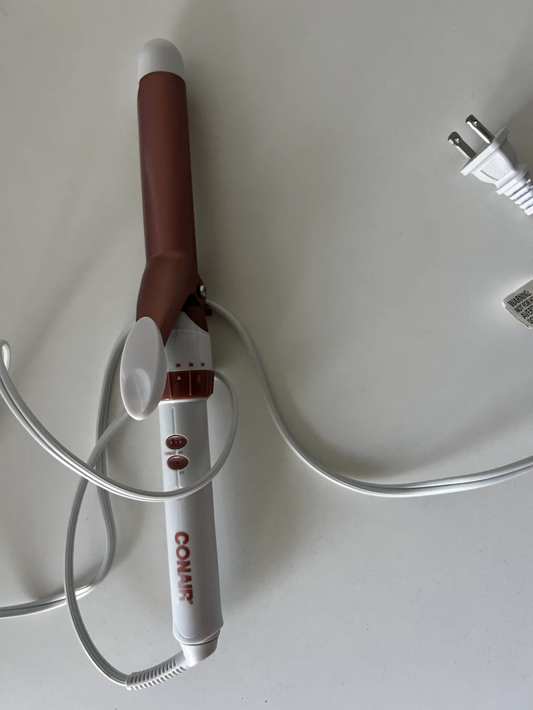 Conair Curling Iron, Double Ceramic, 1" Barrel, White/Rose Gold - photo 2