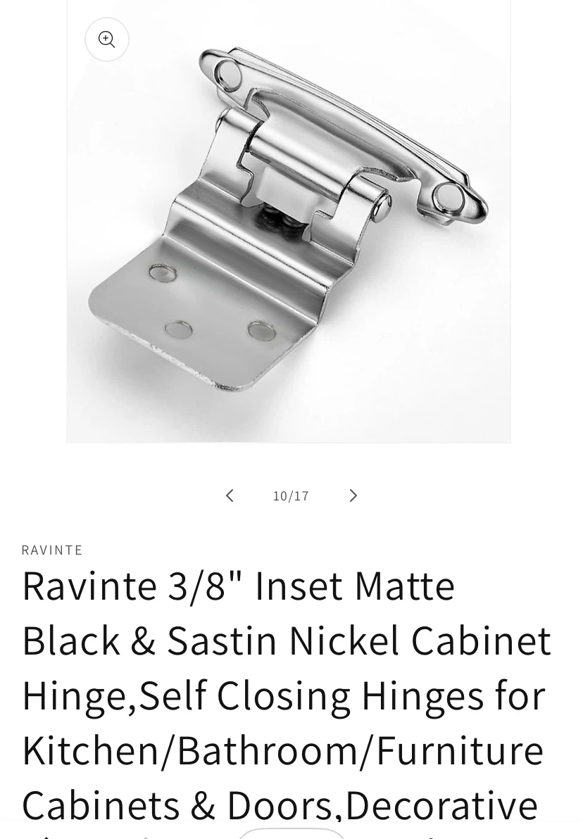 Ravinte 3/8 Inch Inset Self-Closing Cabinet Hinges - photo 3