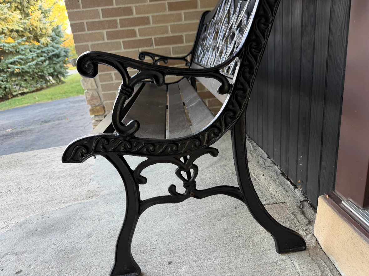 Black Outdoor Garden Bench