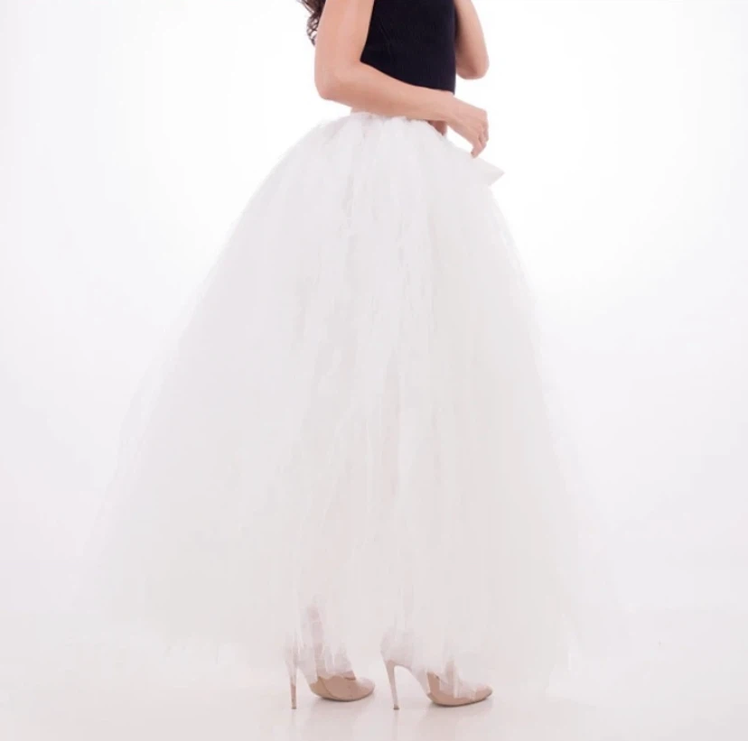 White Tulle crinolin for under Bridal dress. adjustable waist.