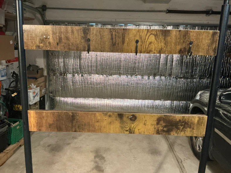 Industrial Style Hall Tree Coat Rack and Shoe Bench - photo 2