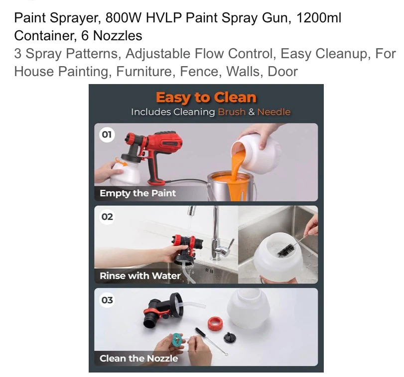 HOYOA 800W HVLP Paint Sprayer - photo 5