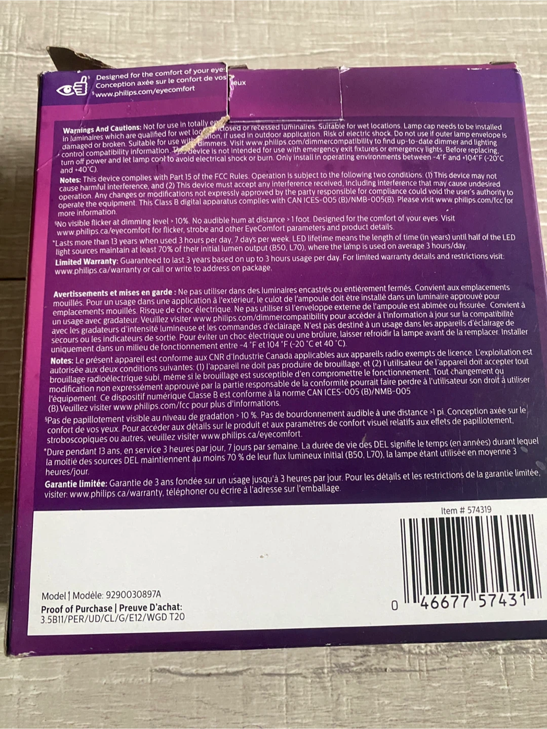 Philips LED B11 Dimmable Light Bulbs - 3 Pack - photo 2