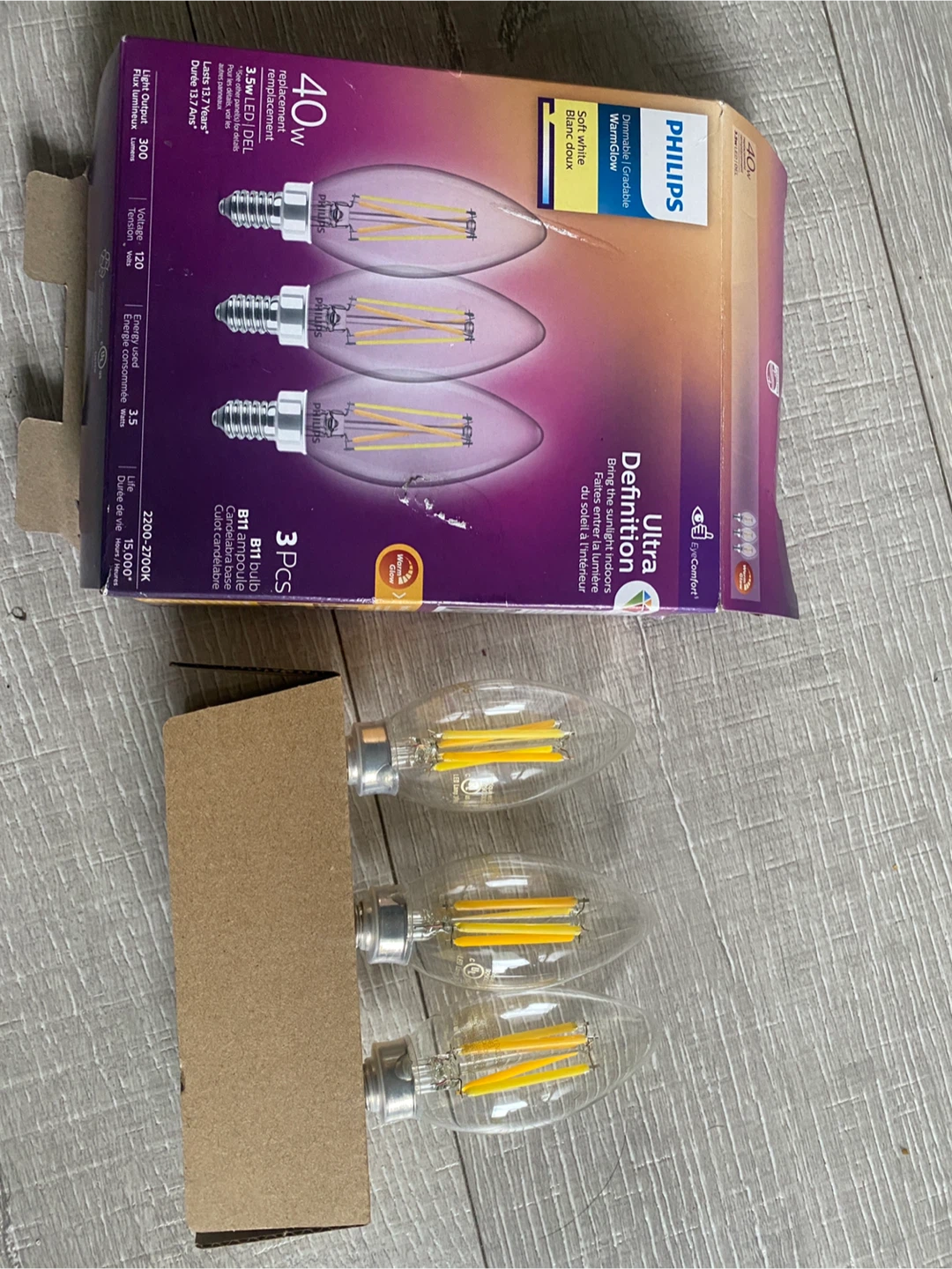Philips LED B11 Dimmable Light Bulbs - 3 Pack - photo 4