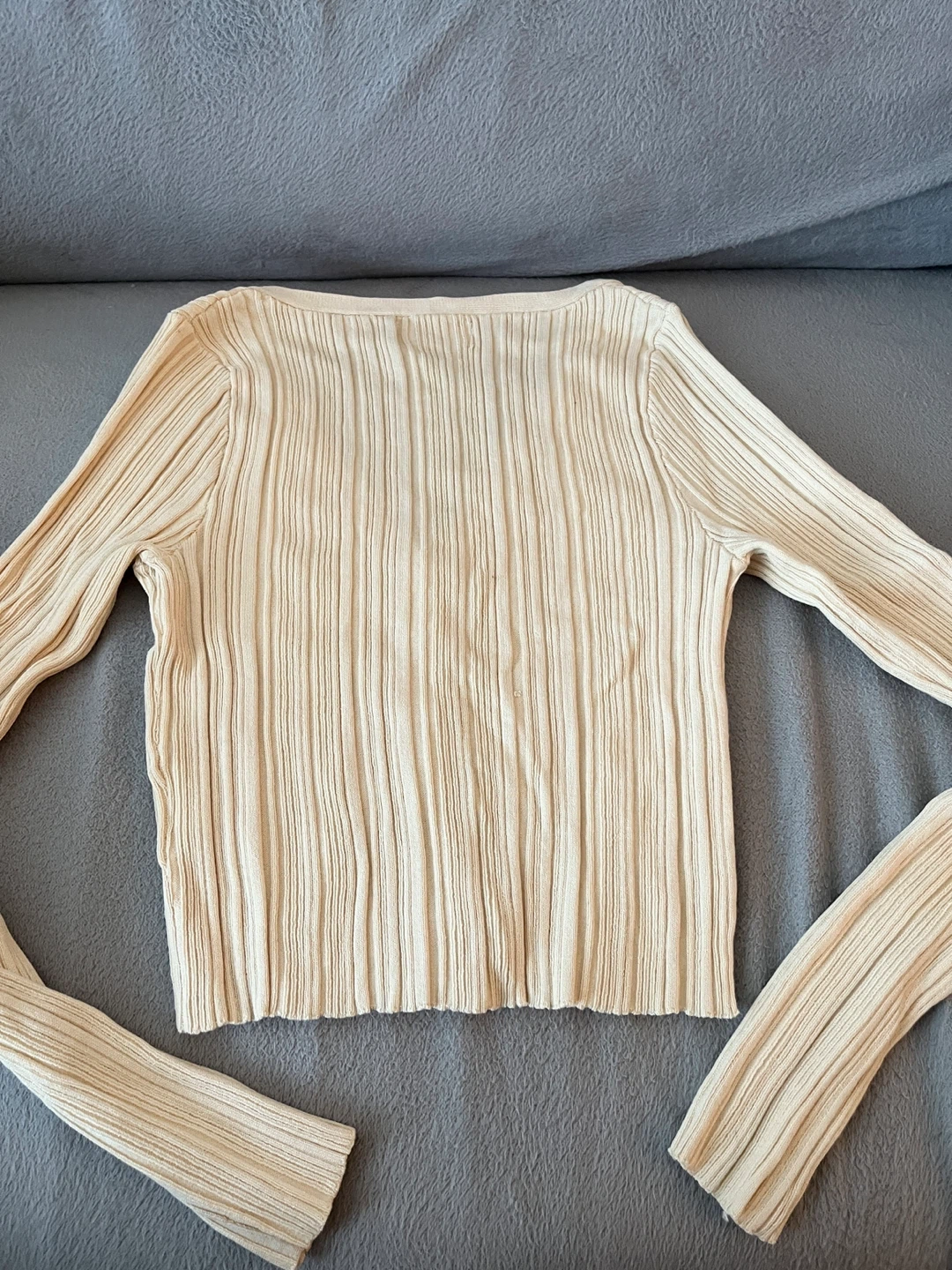 Cream/Beige Ribbed Button-Front Top – XS/S - photo 5