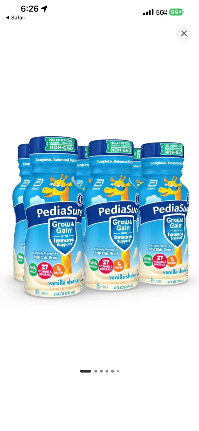 PediaSure Grow & Gain Vanilla Shake 6 pk