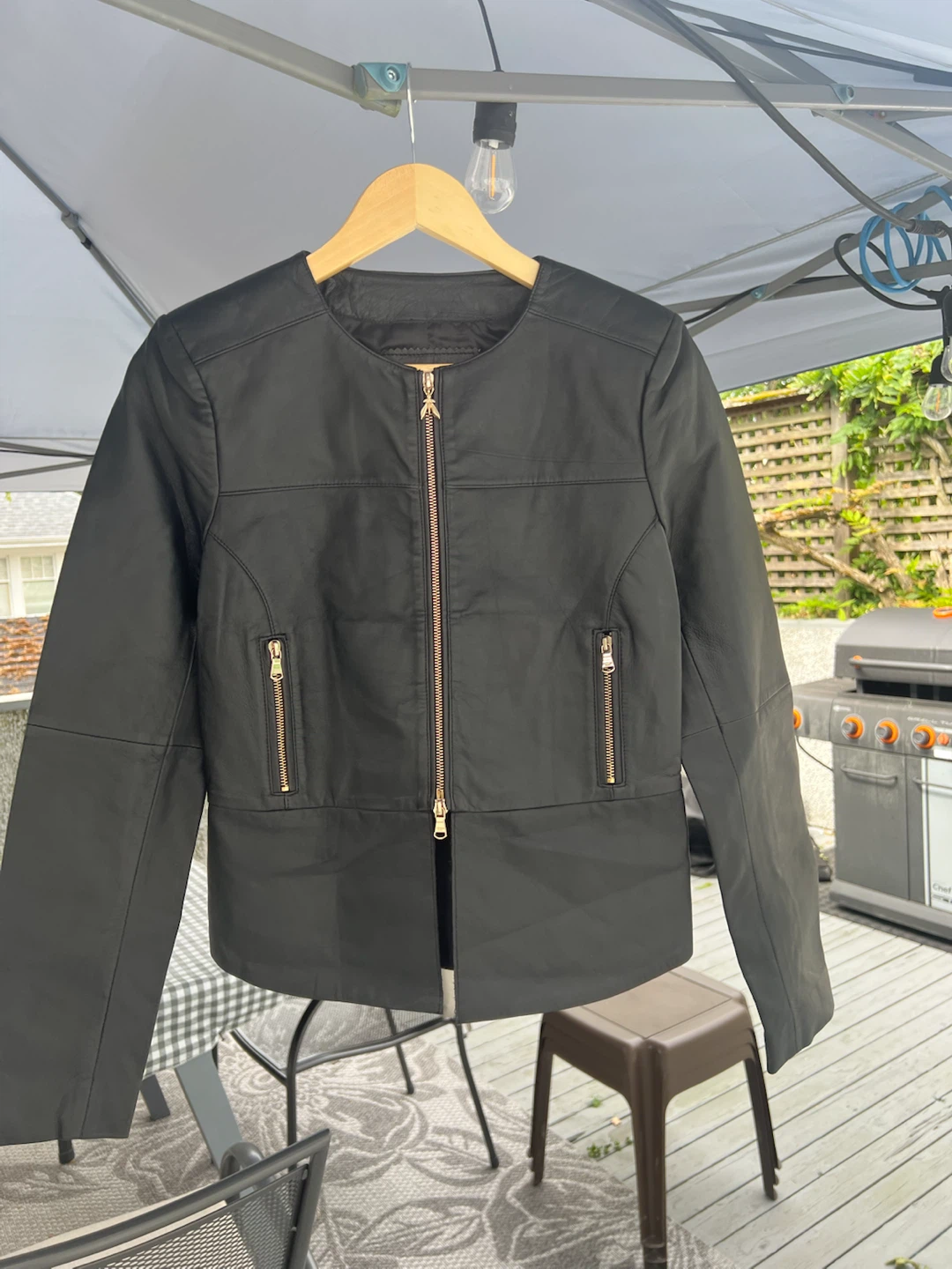 100 % genuine Black Leather Jacket,very stylish