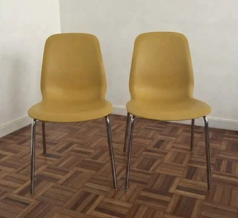 Set of Two Yellow Mustard Chairs