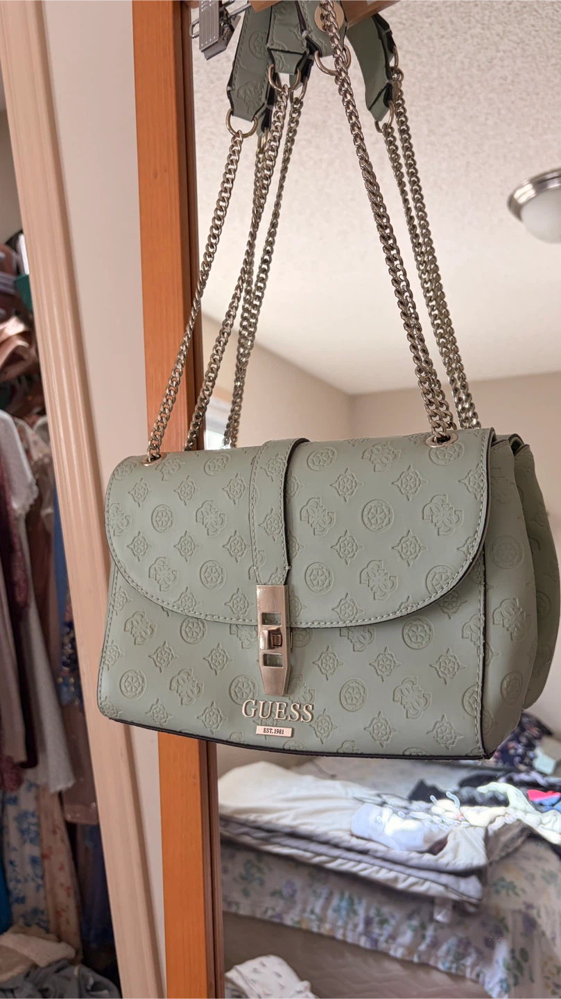 Light Green GUESS Shoulder Bag