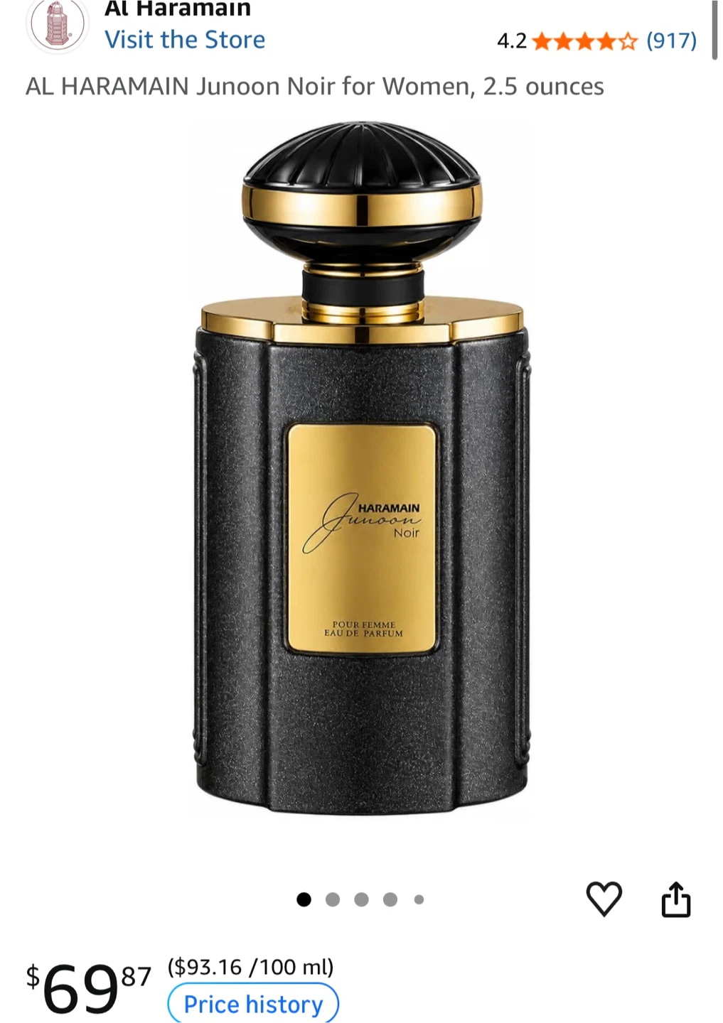 Al Haramain Junoon Noir Pour Femme Eau de Parfum 75ml - photo 2