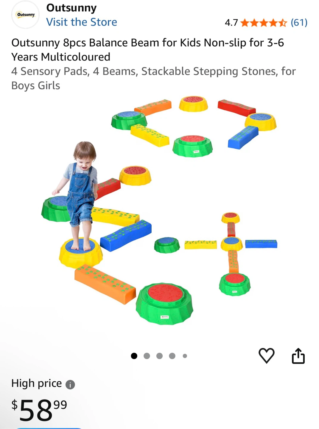 Kids balance stepping stones and beams set - photo 3