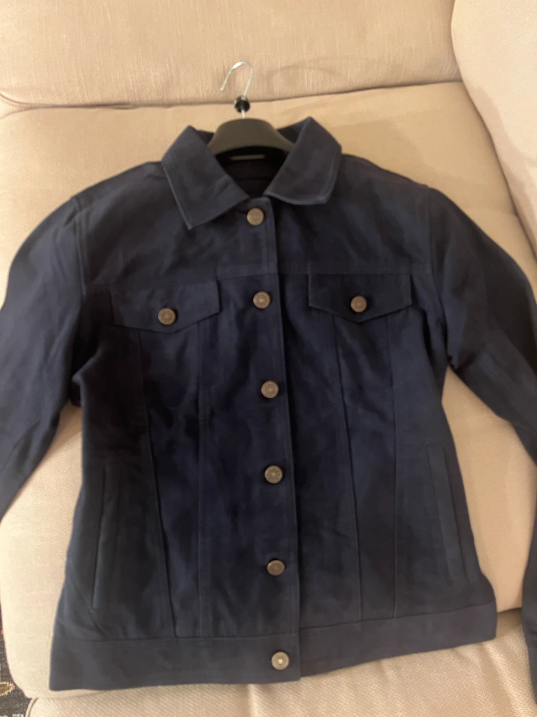 Navy Blue Genuine Leather Jacket
