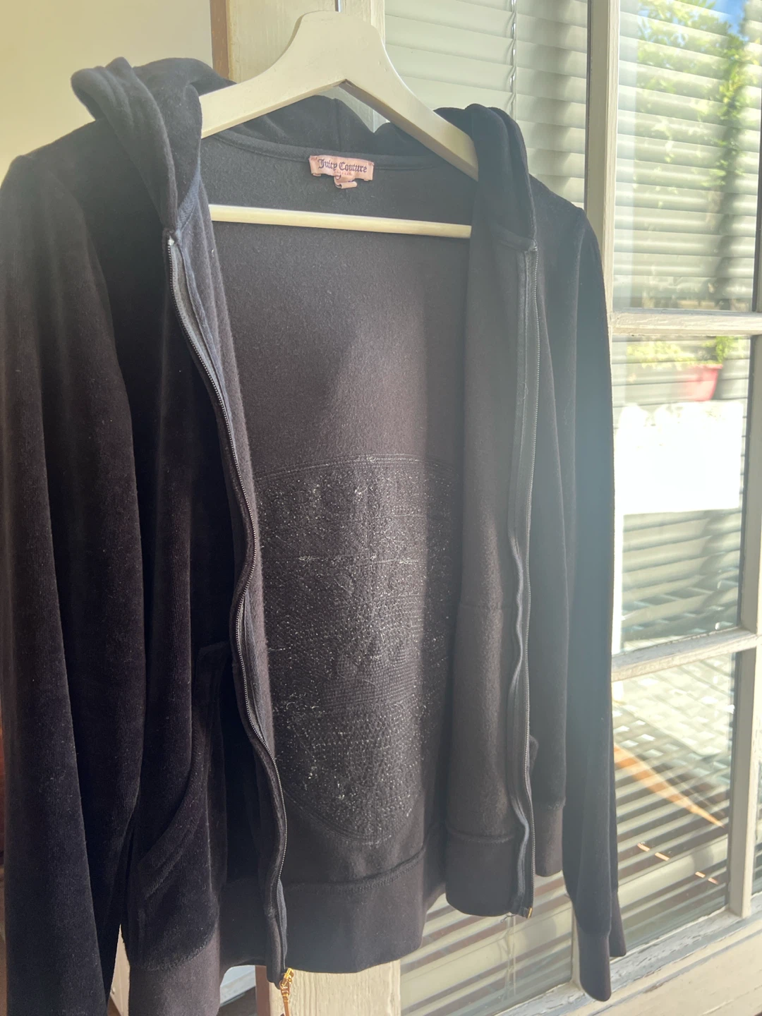 Juicy Couture Black Velour Hoodie Size L - photo 2