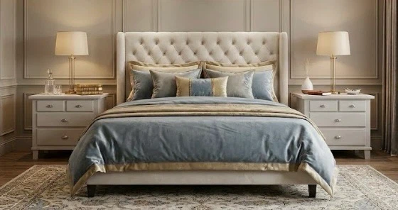 Kincaid Solid Hardwood Nightstands Cashmere & Silver