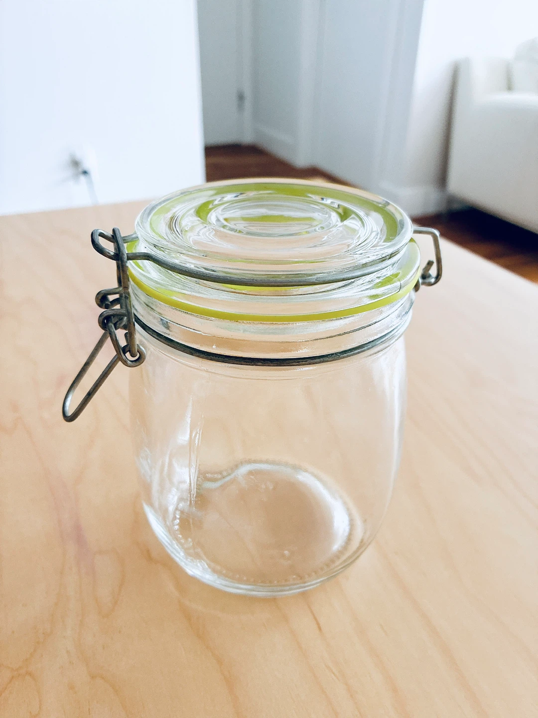 Glass Hermetic Storage Jar with Green Seal