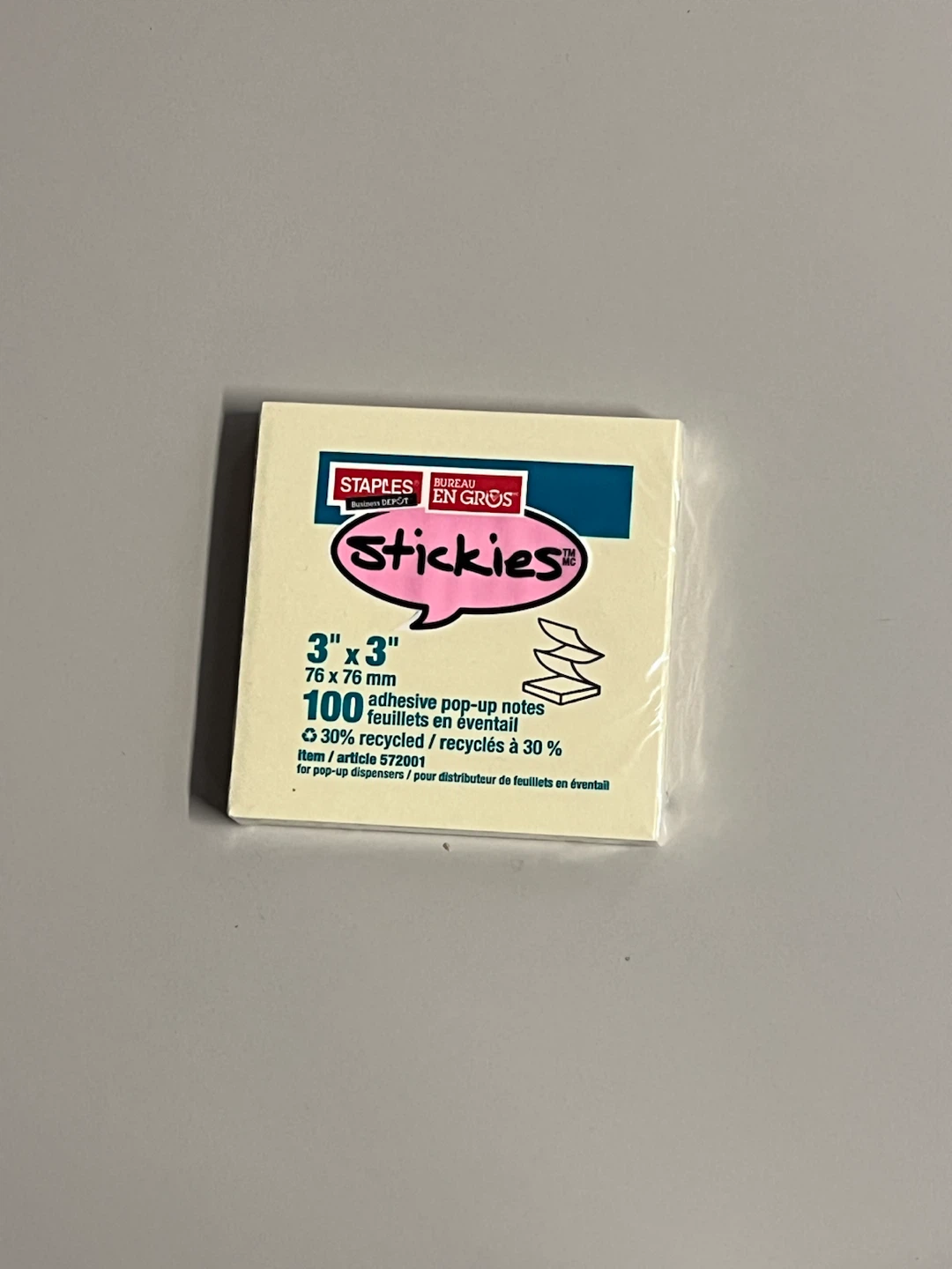 Staples Yellow Post-It Notes 3x3
