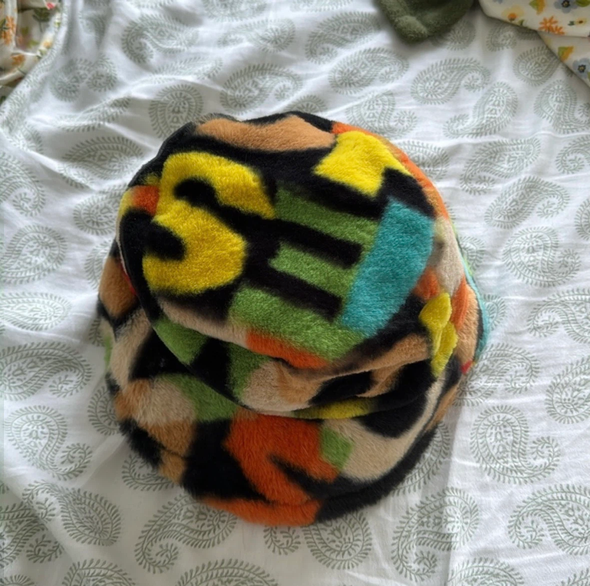 Multicoloured Faux Fur Bucket Hat