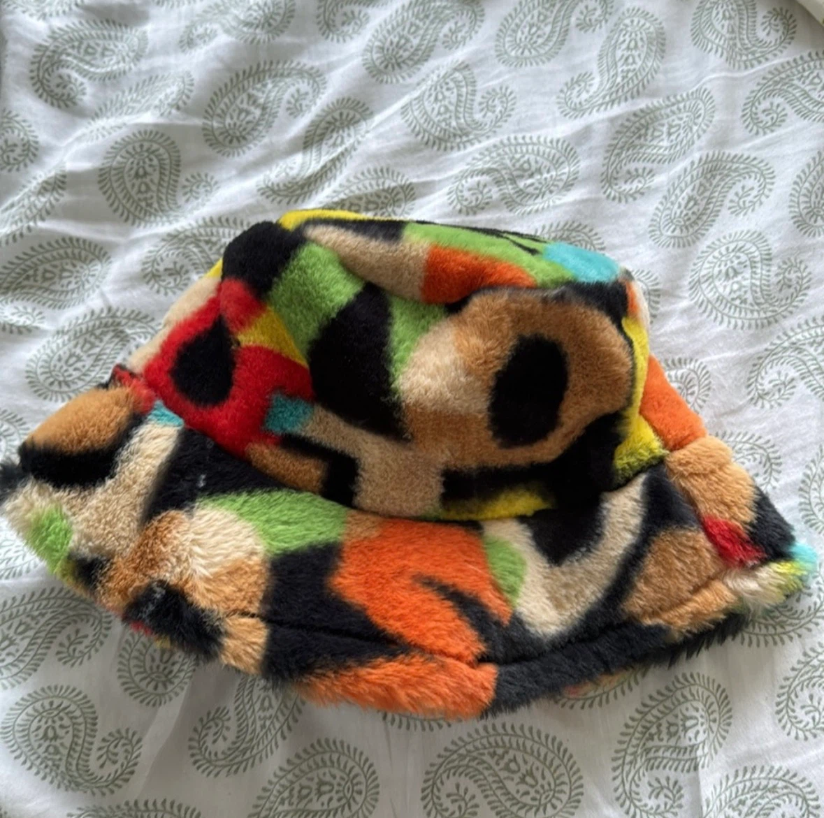 Multicoloured Faux Fur Bucket Hat - photo 2