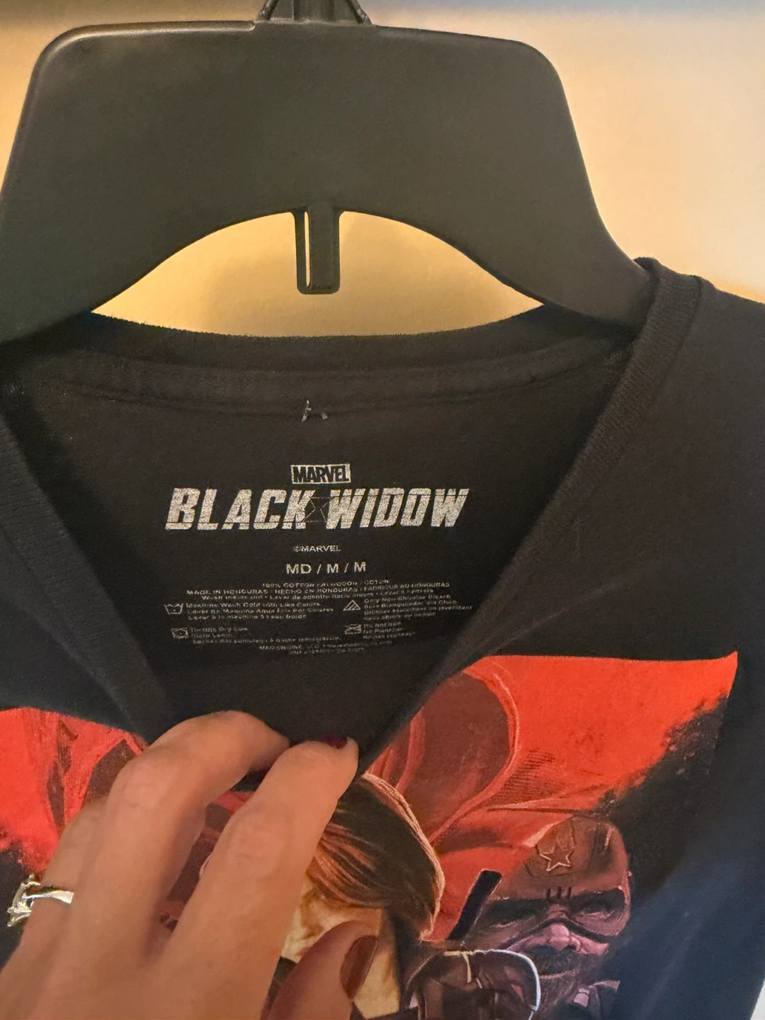 Marvel Black Widow T-Shirt – Black, Size M - photo 2