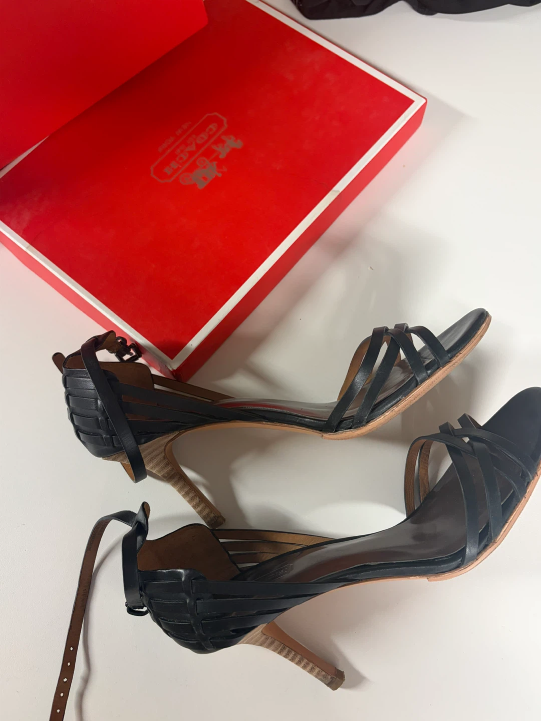 Coach Kamea Black Veg Leather Sandals - photo 2