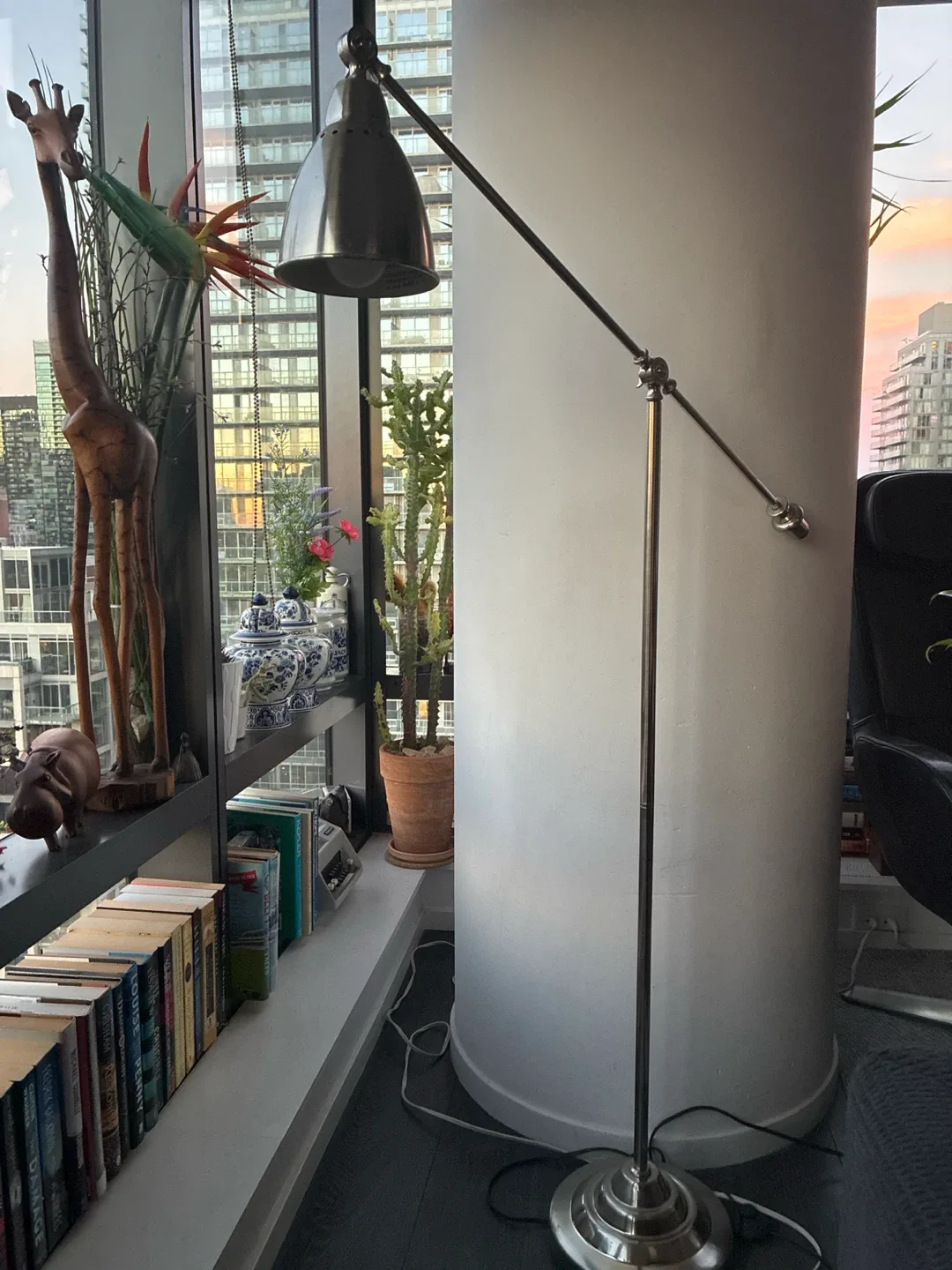 Adjustable Brushed Nickel Floor Lamp
