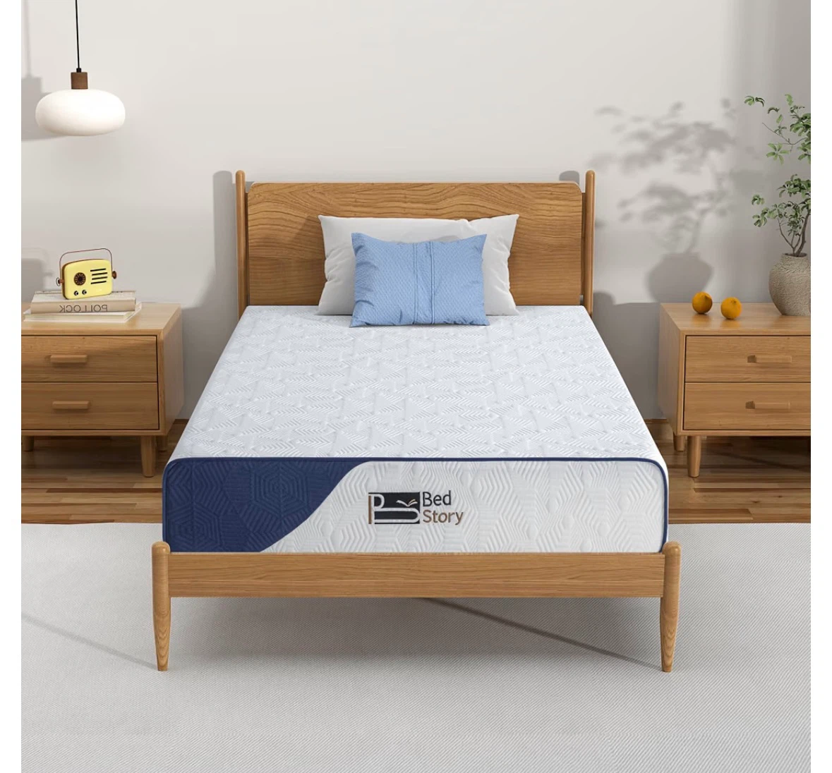 Full size bed frame + mattress + 2 covers (Complete set) - photo 3