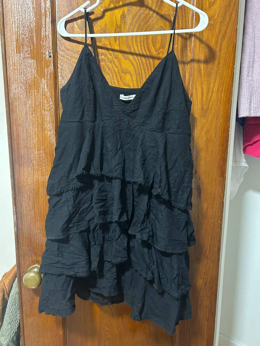 Abercrombie & Fitch black tiered cami dress