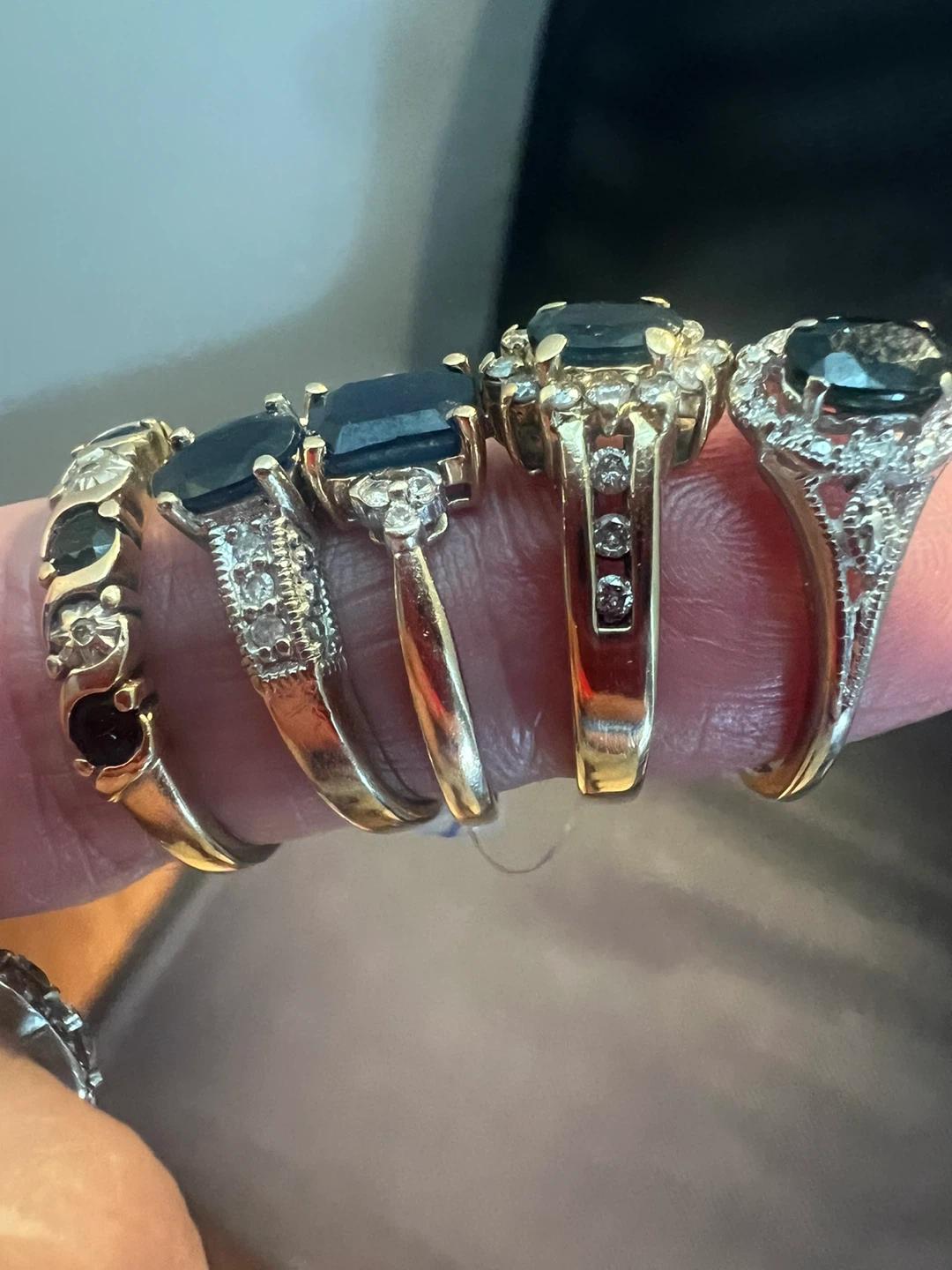 Selection of Sapphire and Diamond Rings - photo 2