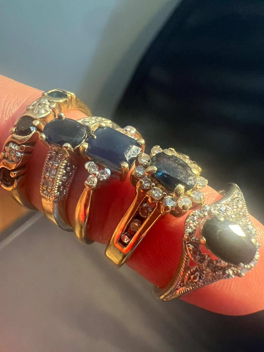 Selection of Sapphire and Diamond Rings - photo 4