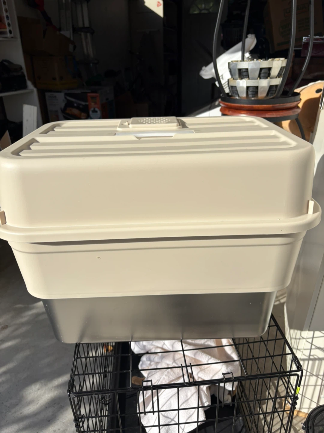 Enclosed  stainless steel Cat Litter Box with door - photo 4
