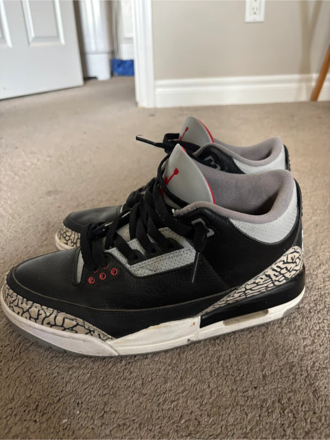Nike Air Jordan 3 Black Cement Size 8 - photo 2