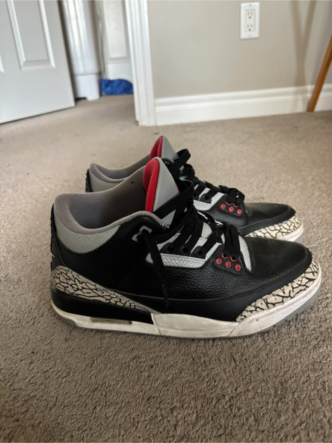 Nike Air Jordan 3 Black Cement Size 8 - photo 3