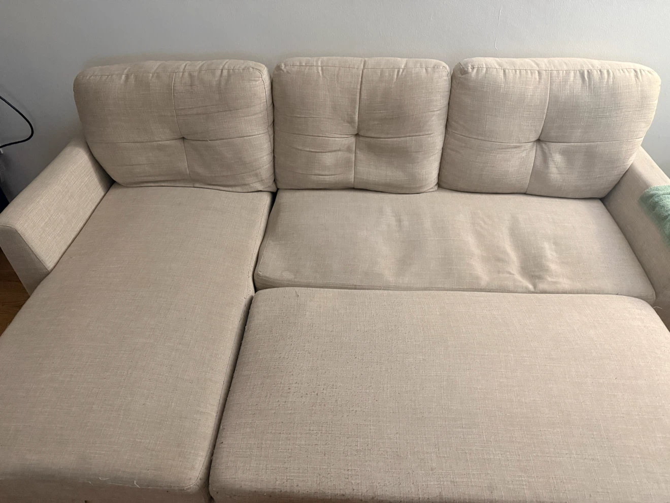 Beige Sectional Sofa Bed 85” - photo 2