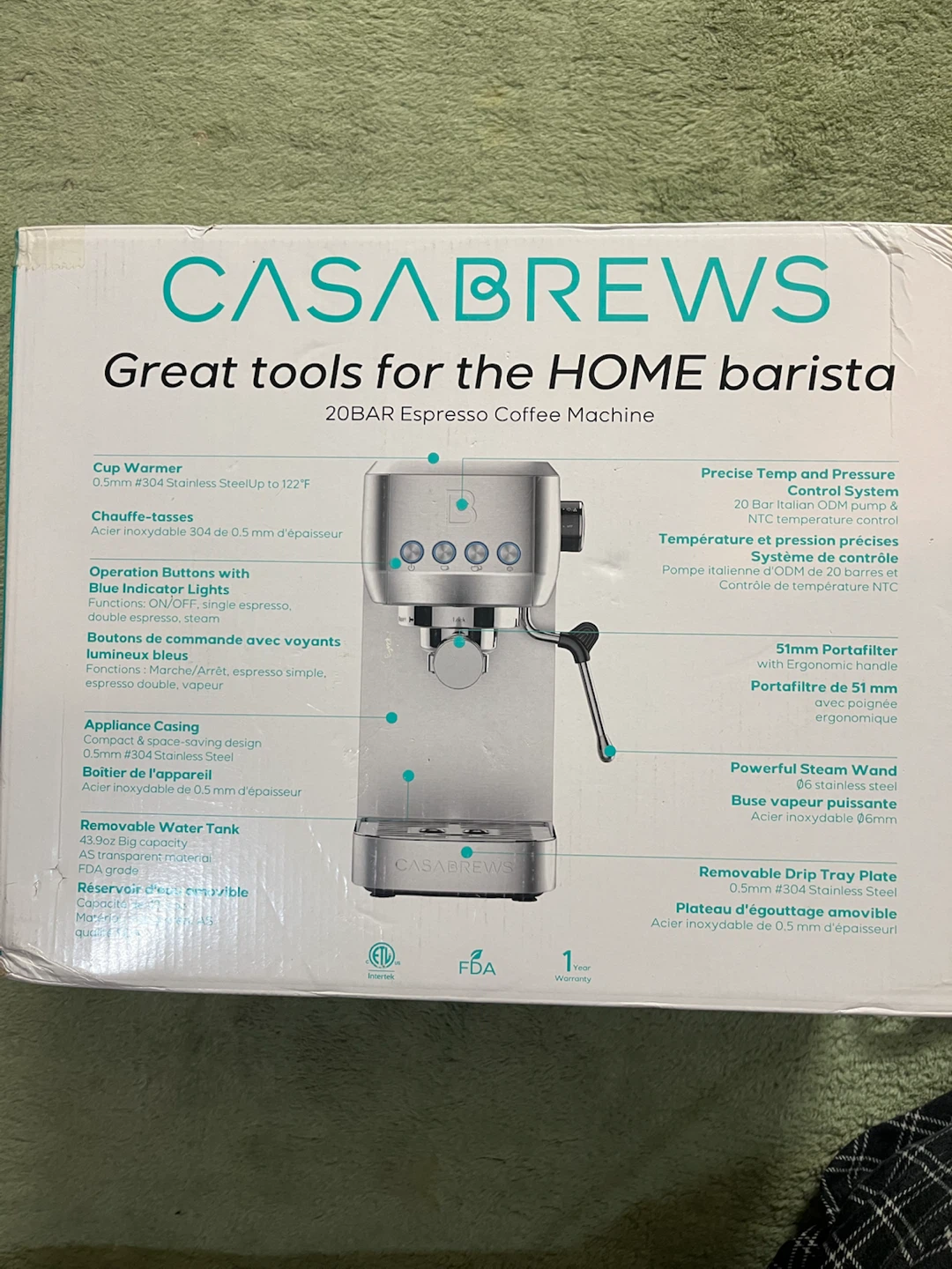 CASABREWS 20 Bar Espresso Coffee Machine - photo 2