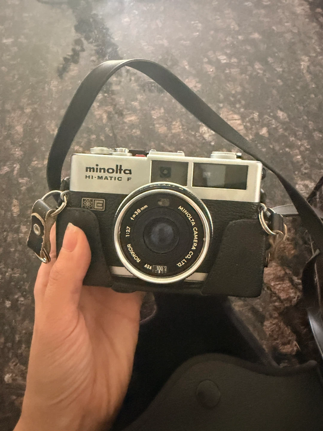 Minolta Hi-Matic F Film Camera with Case