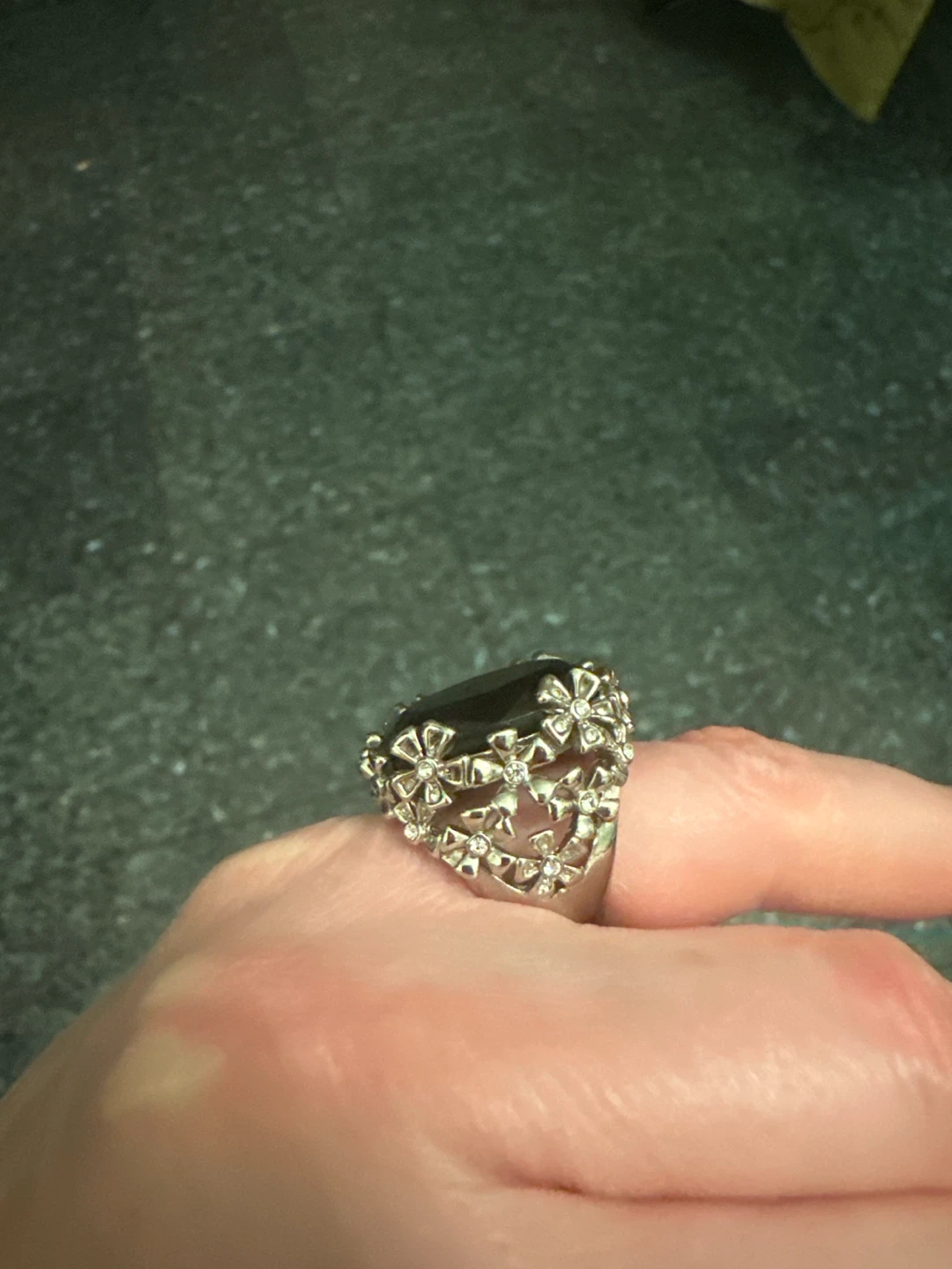 Large Black Statement Ring - photo 2