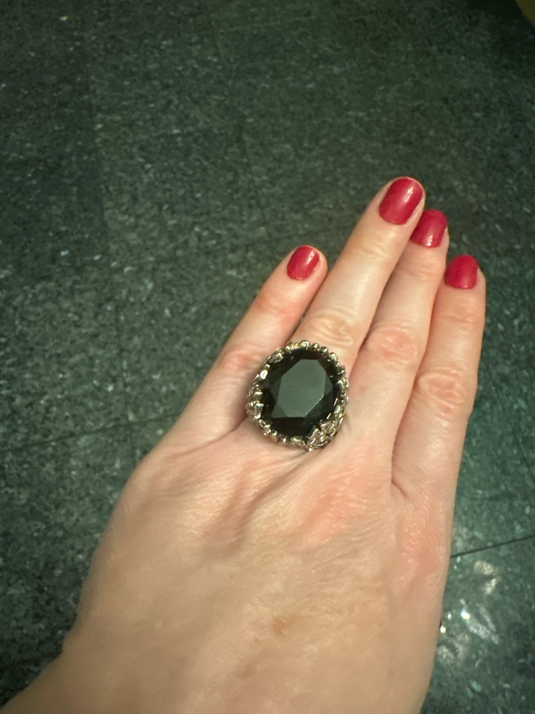 Large Black Statement Ring - photo 3