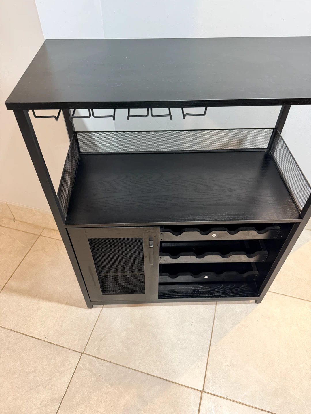 Industrial Black Wine Bar Cabinet - photo 3