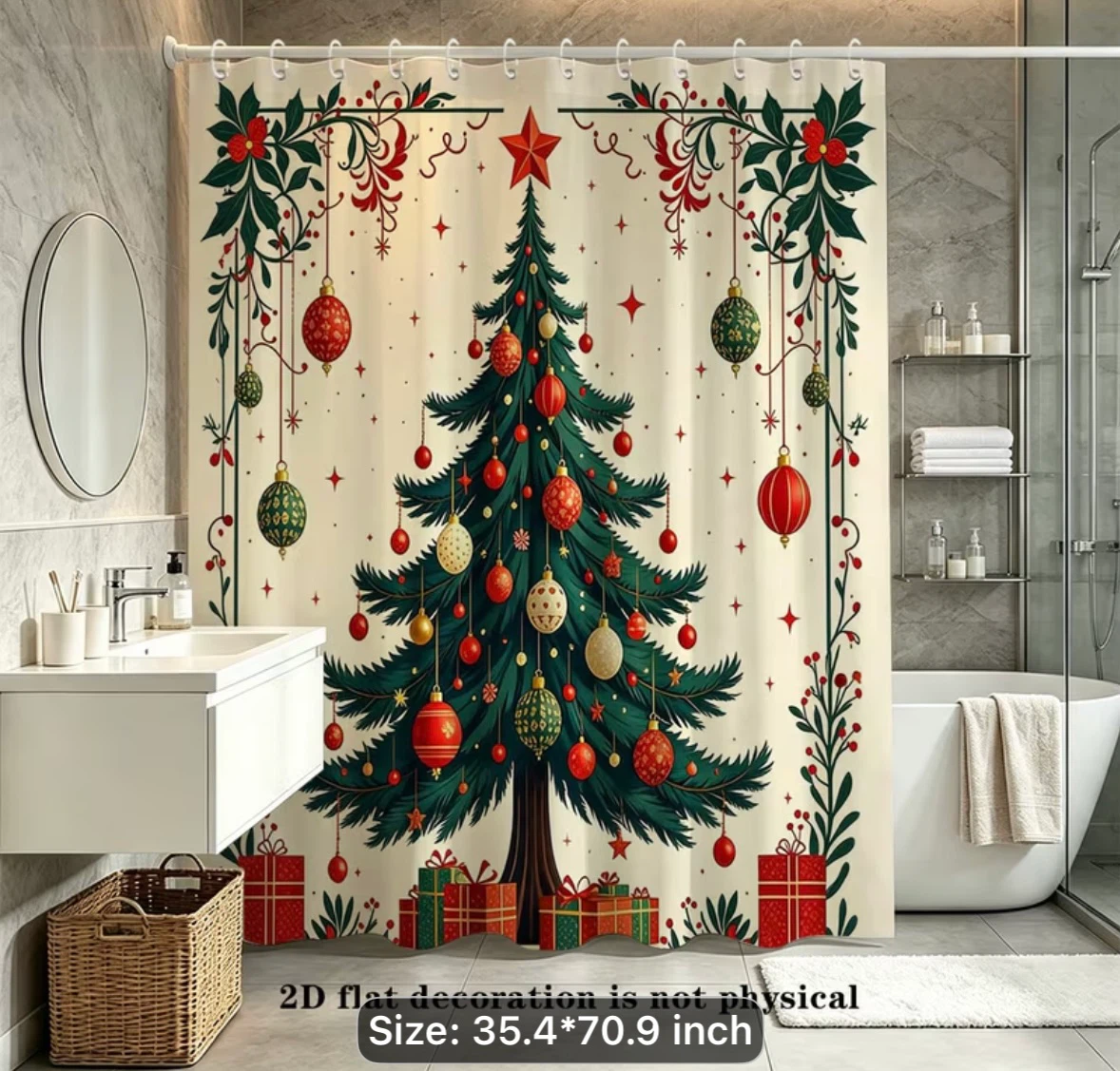 NEW: Christmas Tree Shower Stall Curtain - photo 2
