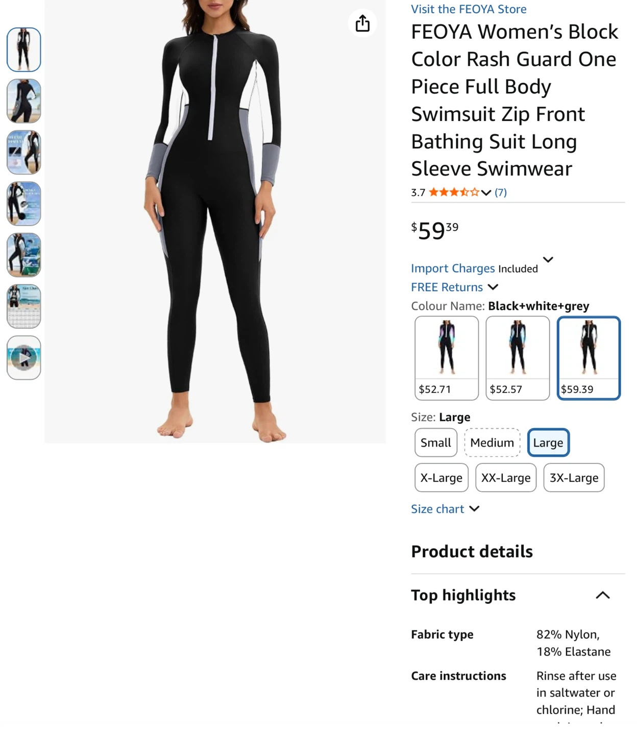 Women's Block Color Full Body Swimsuit - Large - photo 4