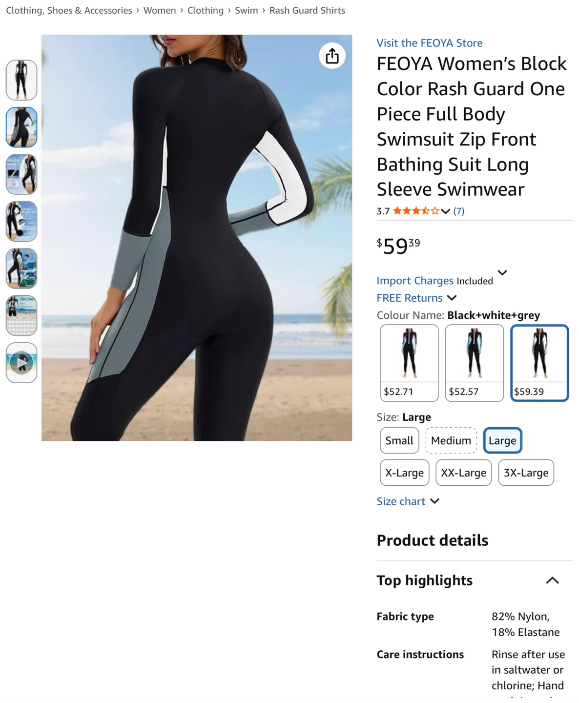 Women's Block Color Full Body Swimsuit - Large - photo 2