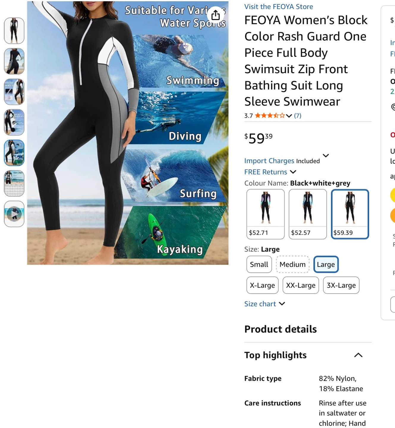 Women's Block Color Full Body Swimsuit - Large - photo 5
