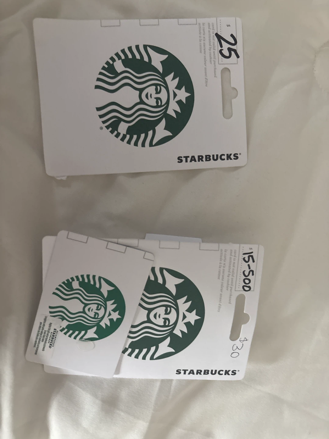 Starbucks 55 dollar gift card