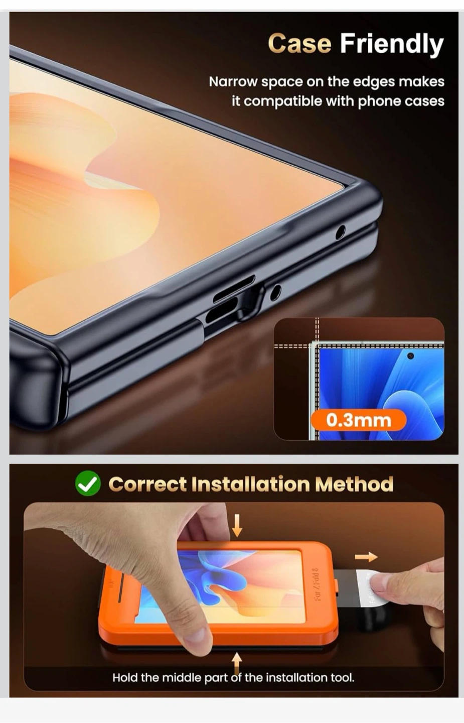 UniqueMe Matte Screen Protector for Samsung Galaxy Z Fold 8 - photo 3
