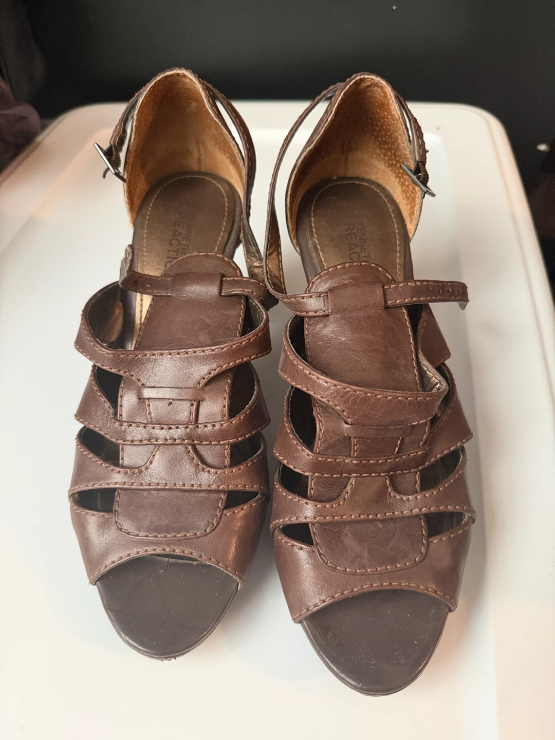 Kenneth Cole Reaction Brown Heeled Sandals