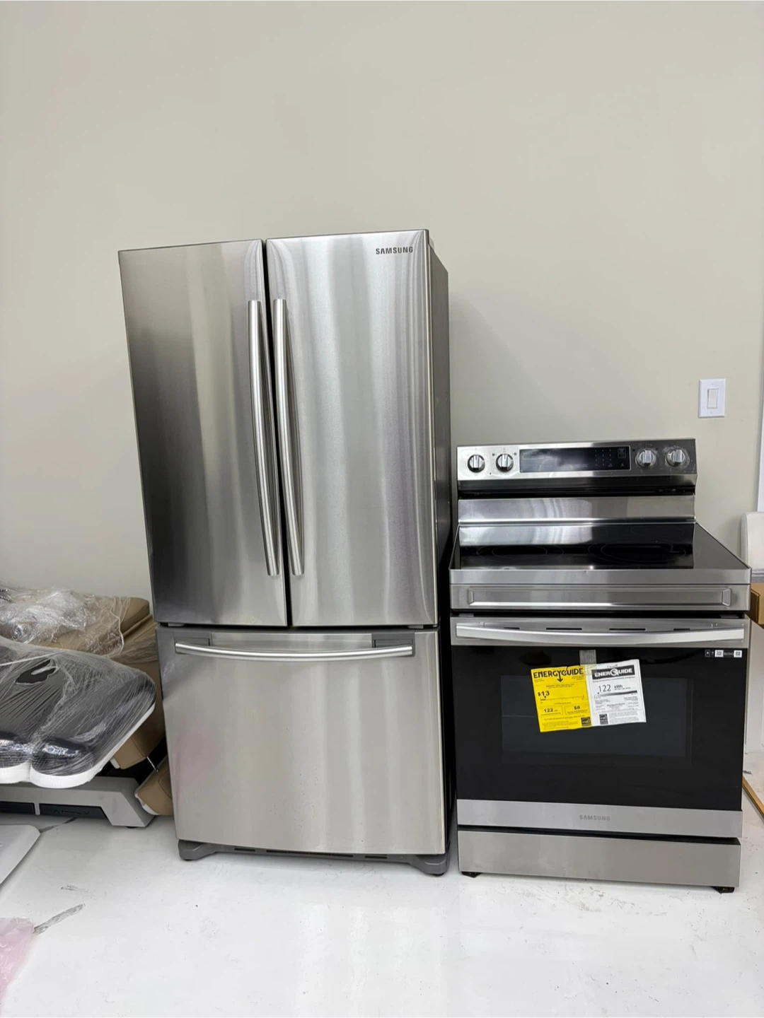 Samsung Stainless Steel Electric Range and fridge - photo 3