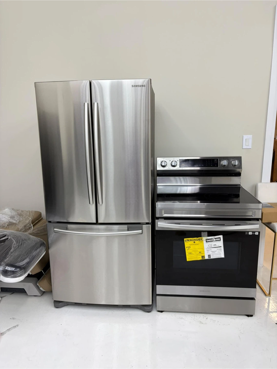 Samsung Stainless Steel Electric Range and fridge - photo 4