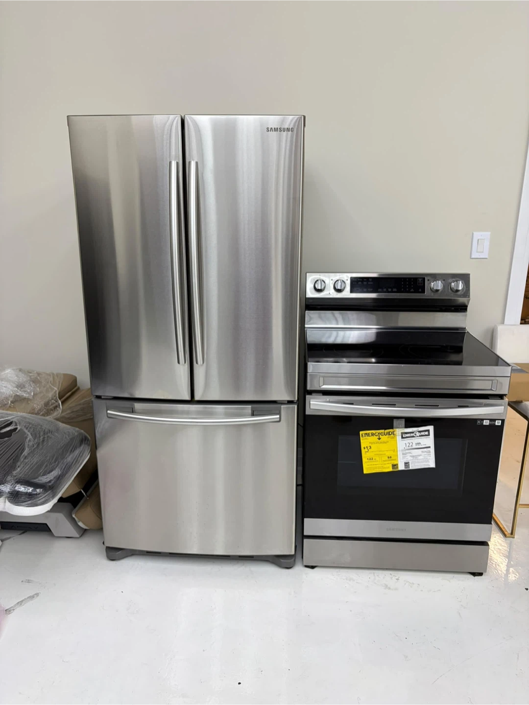Samsung Stainless Steel Electric Range and fridge - photo 5