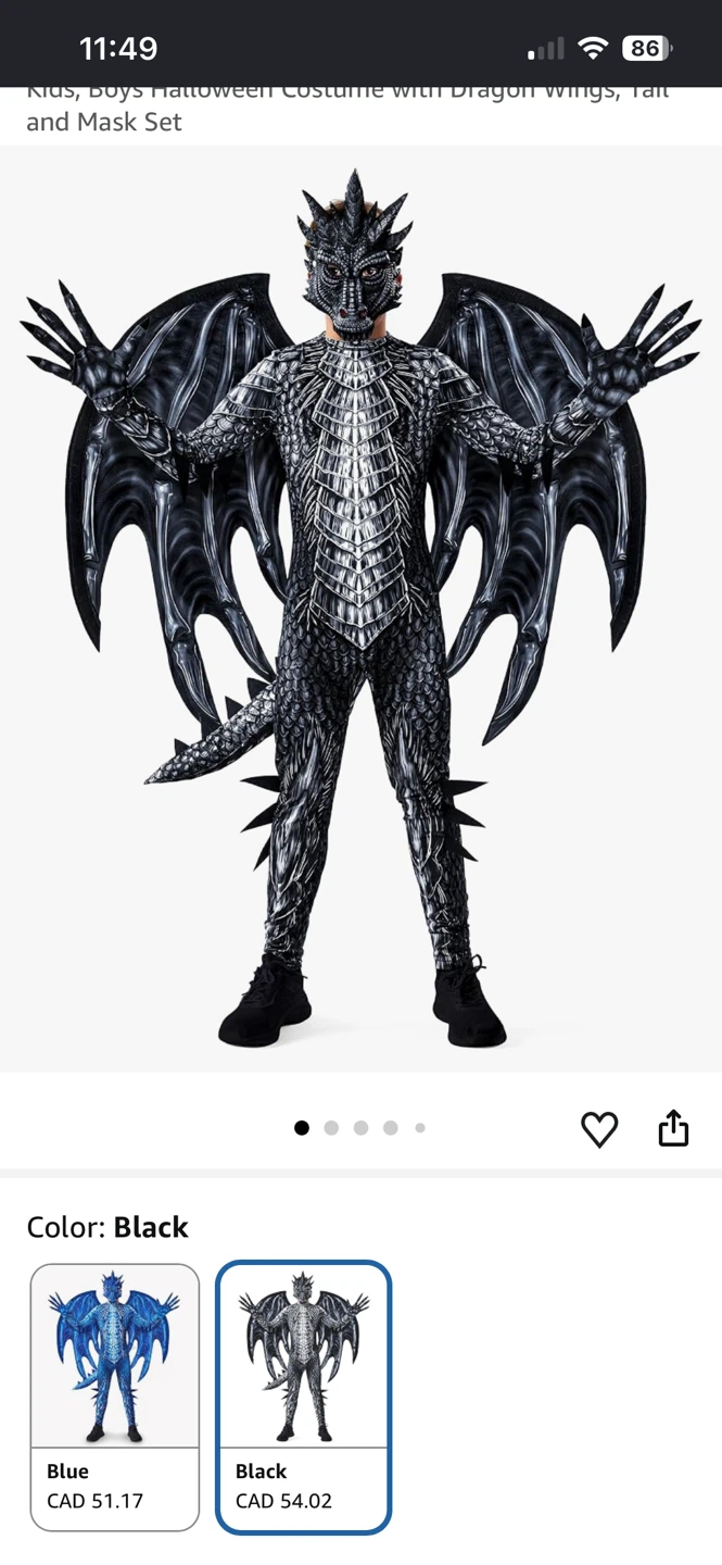 Cool Kids Dragon Costume - 10/12yr - photo 2